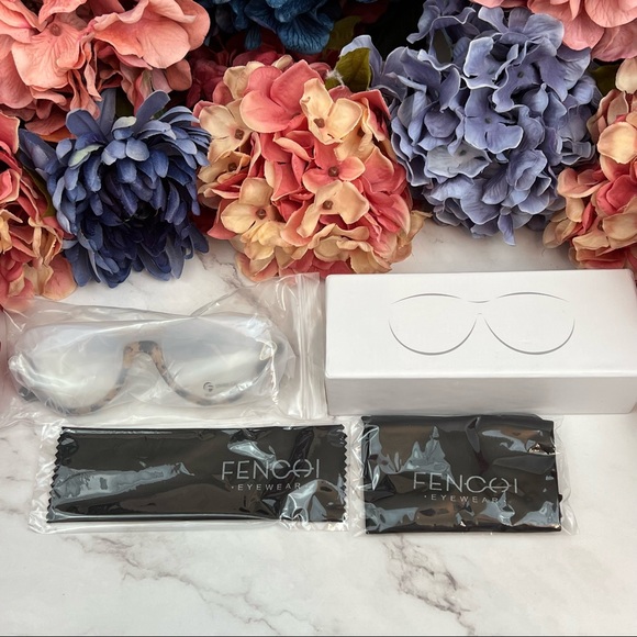 Fenchi Retro Blue Light Blocking Diamond Cat Eye Tortoise Shell Glasses - Picture 15 of 16